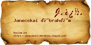 Janecskai Ábrahám névjegykártya